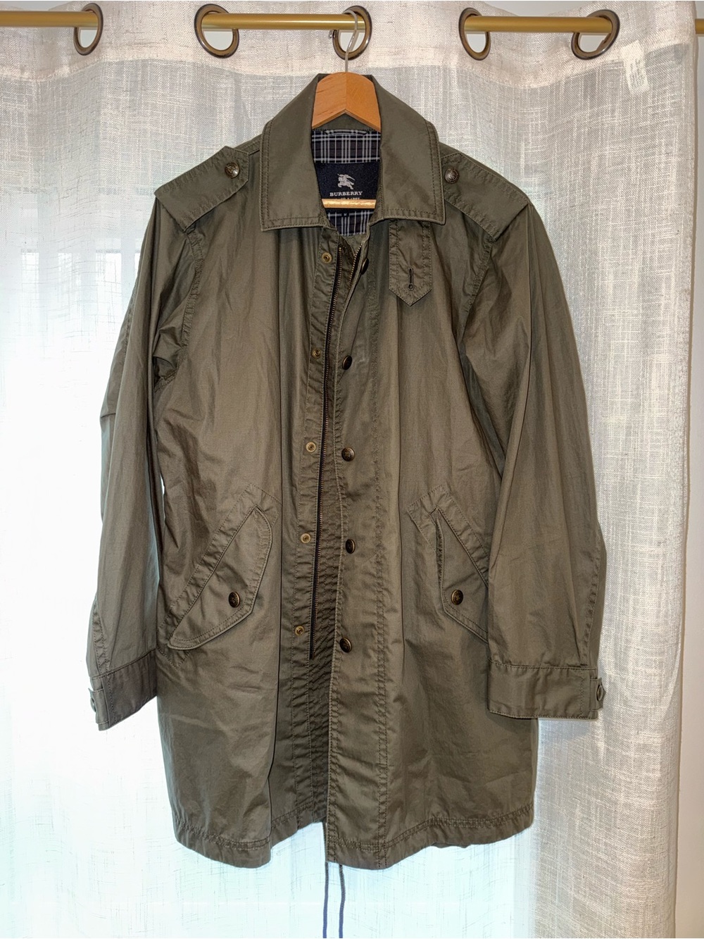 Burberry Black Label Military Field Jacket Olive Green M